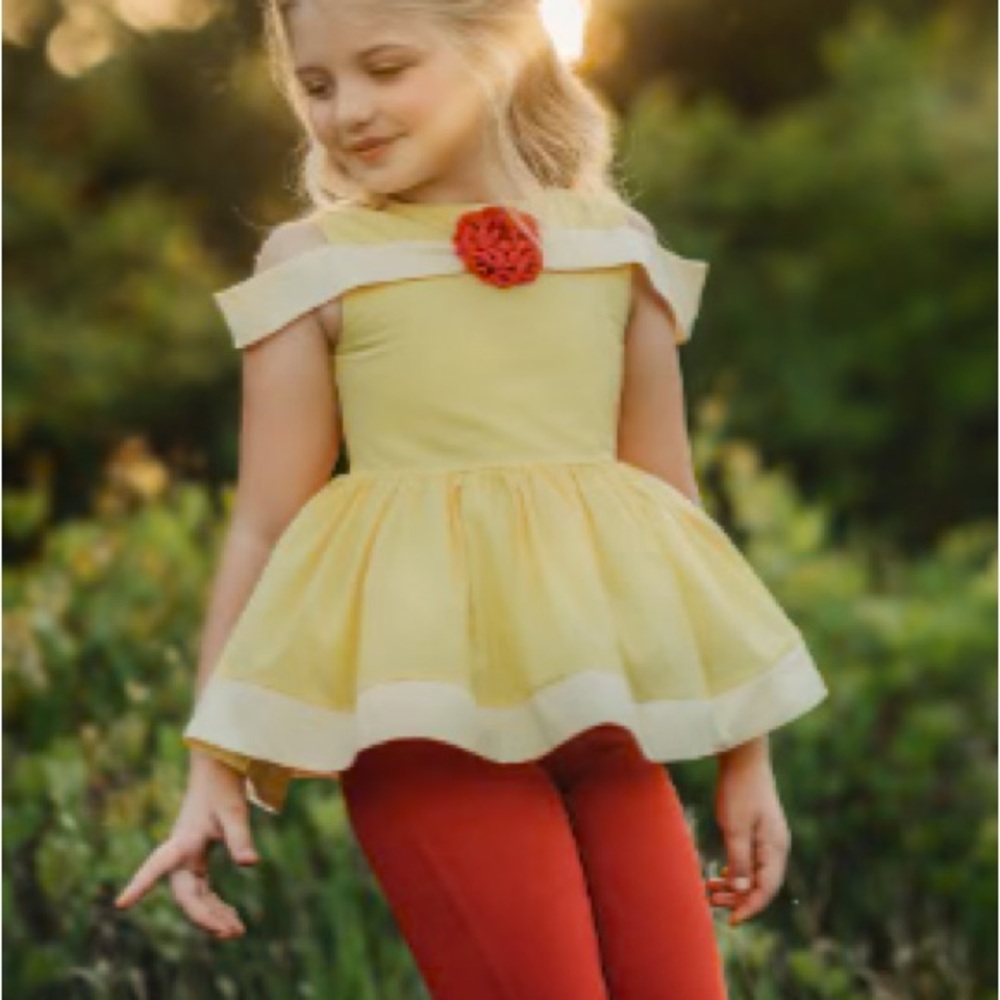 Only Little Once OLO Belle Beauty and the Beast Peplum Top size 12/14 Dress Up